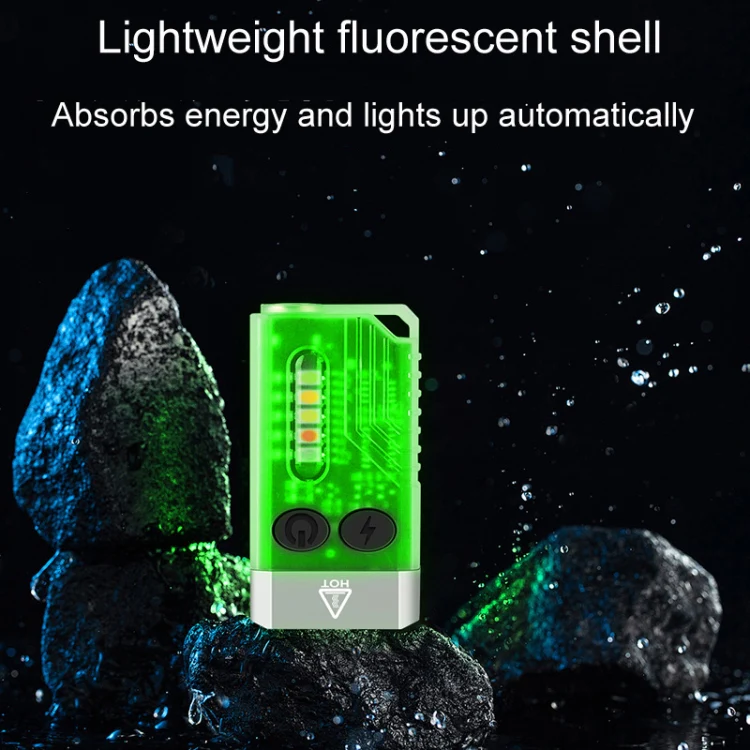 V10 Portable Keychain Light USB Rechargeable Bright Mini Flashlight(Black) - Image 6