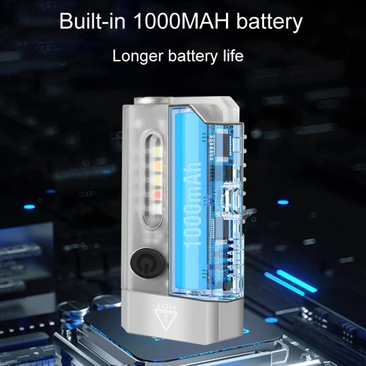V10 Portable Keychain Light USB Rechargeable Bright Mini Flashlight(Black) - Image 8