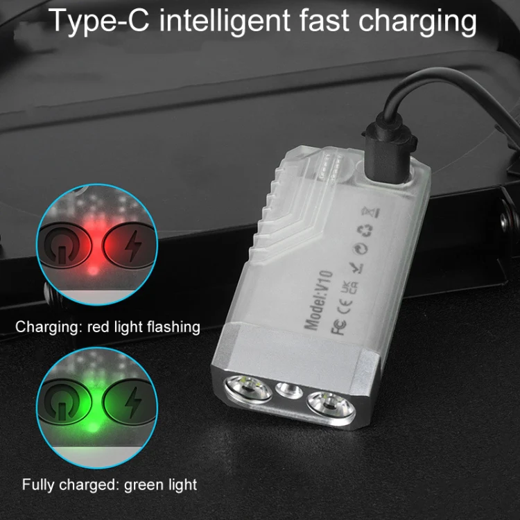 V10 Portable Keychain Light USB Rechargeable Bright Mini Flashlight(White) - Image 15