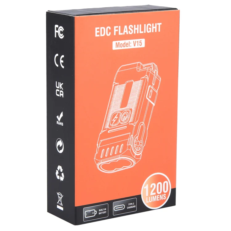 V15 EDC Flashlight Multi-function Work Light(Black) - Image 3