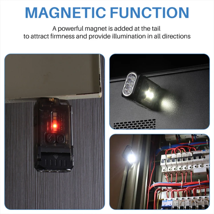 V15 EDC Flashlight Multi-function Work Light(Black) - Image 9