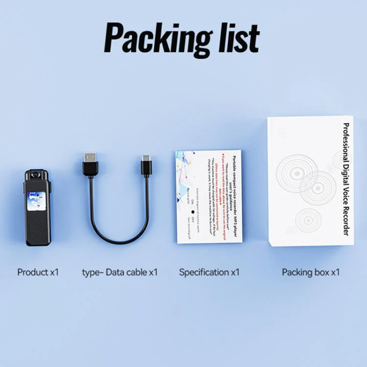 V23 0.85-inch IPS Display Portable Motion HD Camera & Voice Recorder, Memory:16GB(Black) - Image 9