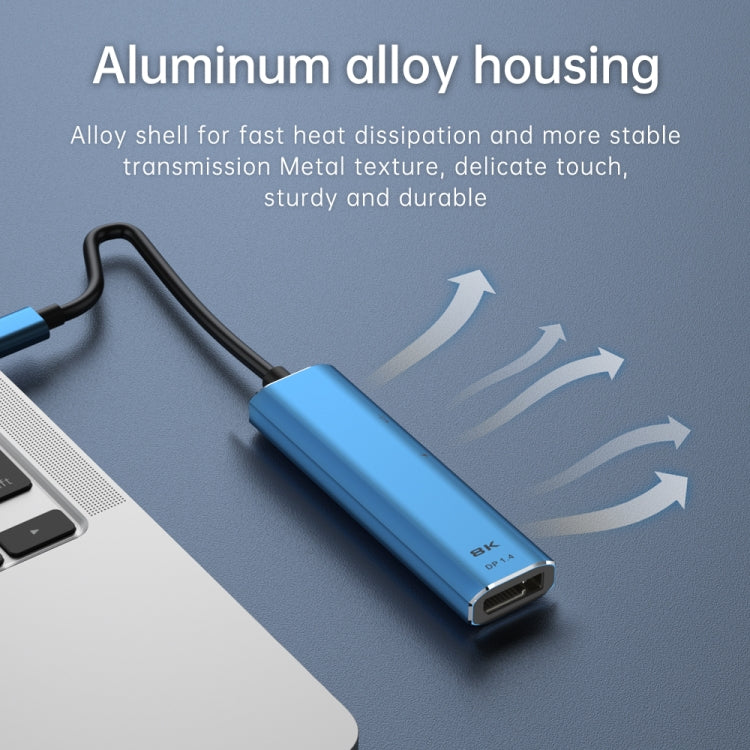 V264B 3 in 1 USB-C / Type-C to USB3.0 + PD3.0 + DP1.4 3-Ports Multi Splitter Adapter OTG HUB - Image 6