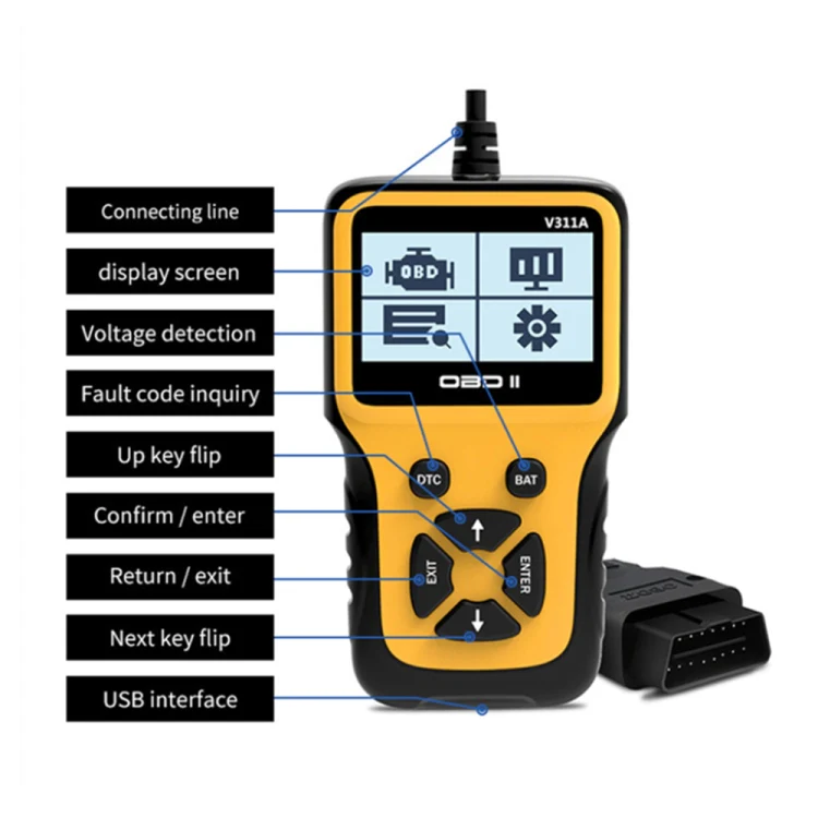 V311A Car Handheld V1.1 OBD2 Fault Detector OBD2 Diagnostic Tool - Image 3