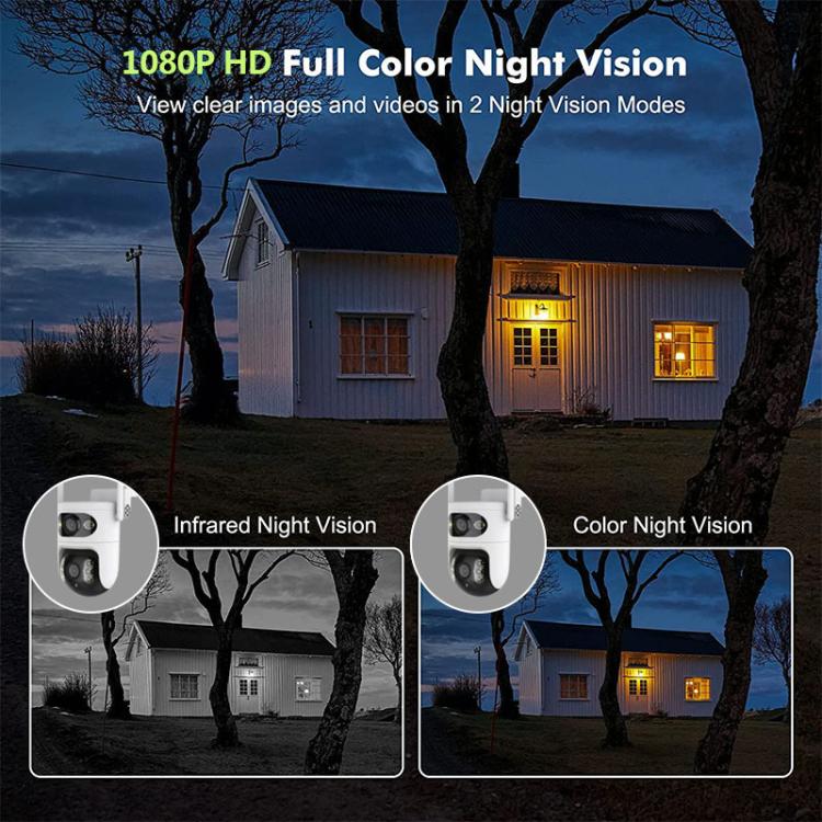 V380 2MP HD Smart Gun Ball Linkage WiFi Surveillance Camera, EU Plug(White) - Image 4