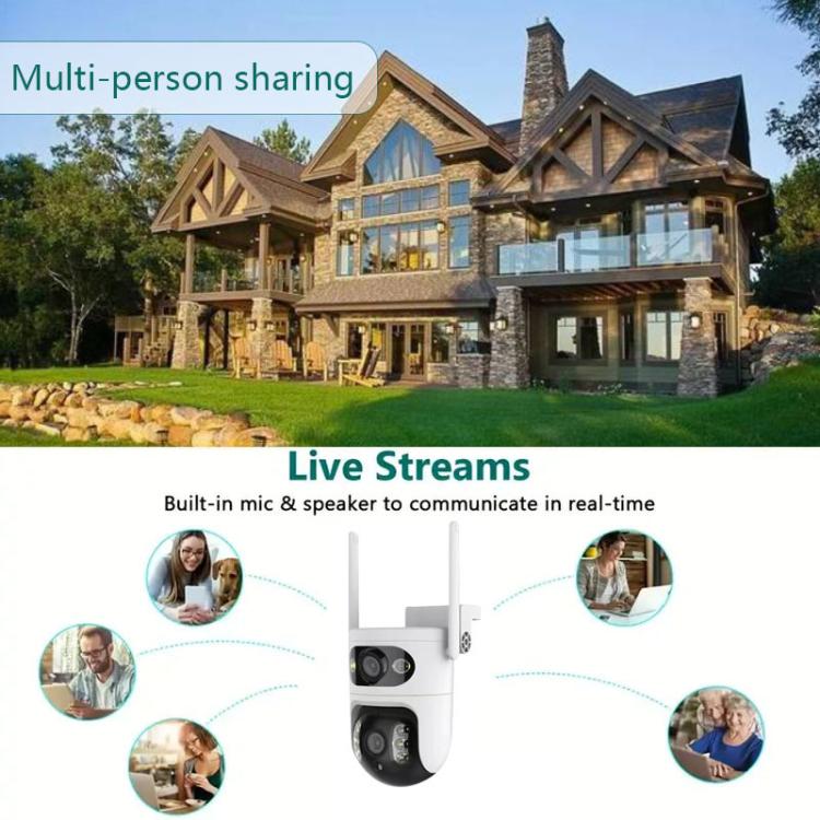 V380 2MP HD Smart Gun Ball Linkage WiFi Surveillance Camera, EU Plug(White) - Image 9