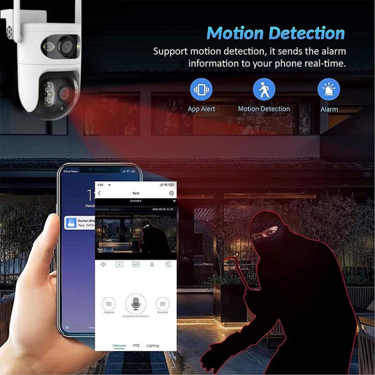 V380 2MP HD Smart Gun Ball Linkage WiFi Surveillance Camera, US Plug(White) - Image 5