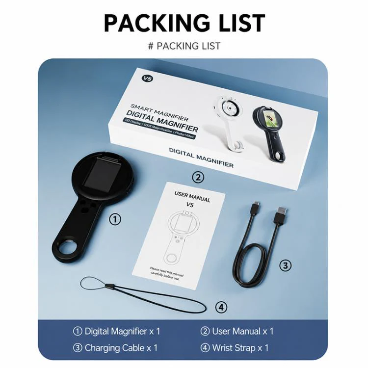 V5 500X 2.4-inch IPS Screen Handheld Smart Magnifier(Black) - Image 15