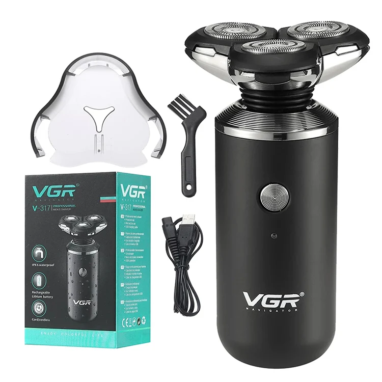 VGR V-317 5W USB Omnidirectional Three-dimensional Floating Three-network Electric Shaver - Image 4