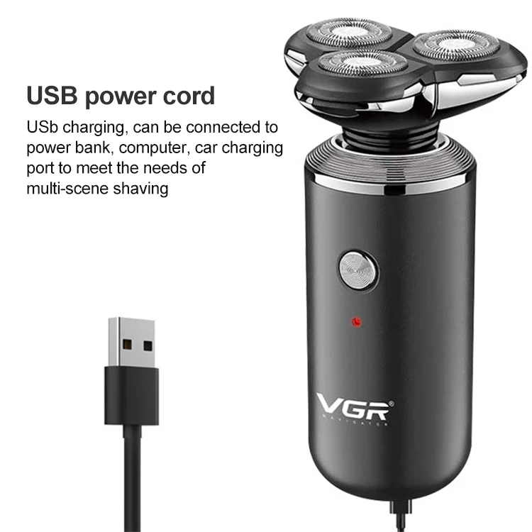 VGR V-317 5W USB Omnidirectional Three-dimensional Floating Three-network Electric Shaver - Image 5