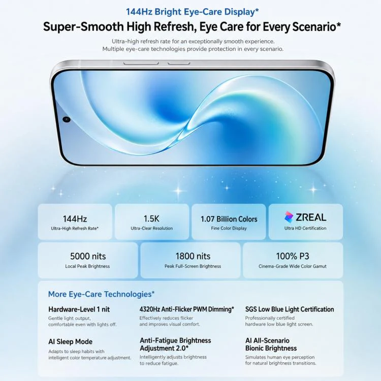 vivo S60, 16GB+512GB, 6.59 inch Android 16 OriginOS 6 Snapdragon 8s Gen 3 Octa Core, OTG, NFC, Network: 5G, Support Google Play (White) - Image 17