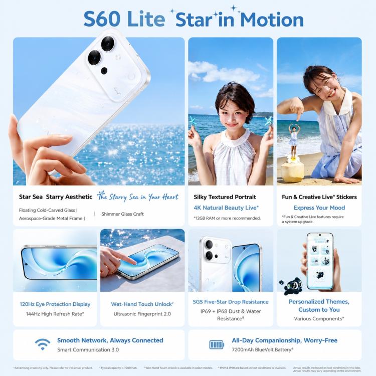 vivo S60 Vitality, 8GB+256GB, 6.59 inch Android 16 OriginOS 6 Dimensity 7500 Full Power Version Octa Core, OTG, NFC, Network: 5G, Support Google Play (White) - Image 5