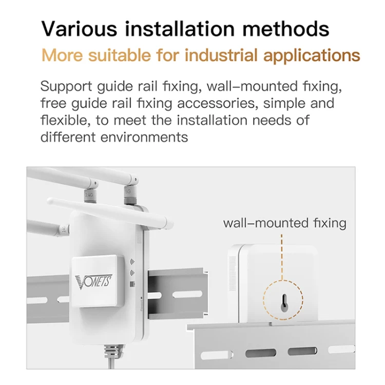 VONETS VAR1200-H 1200Mbps Wireless Bridge External Antenna Dual-Band WiFi Repeater, With DC Adapter Set - Image 6