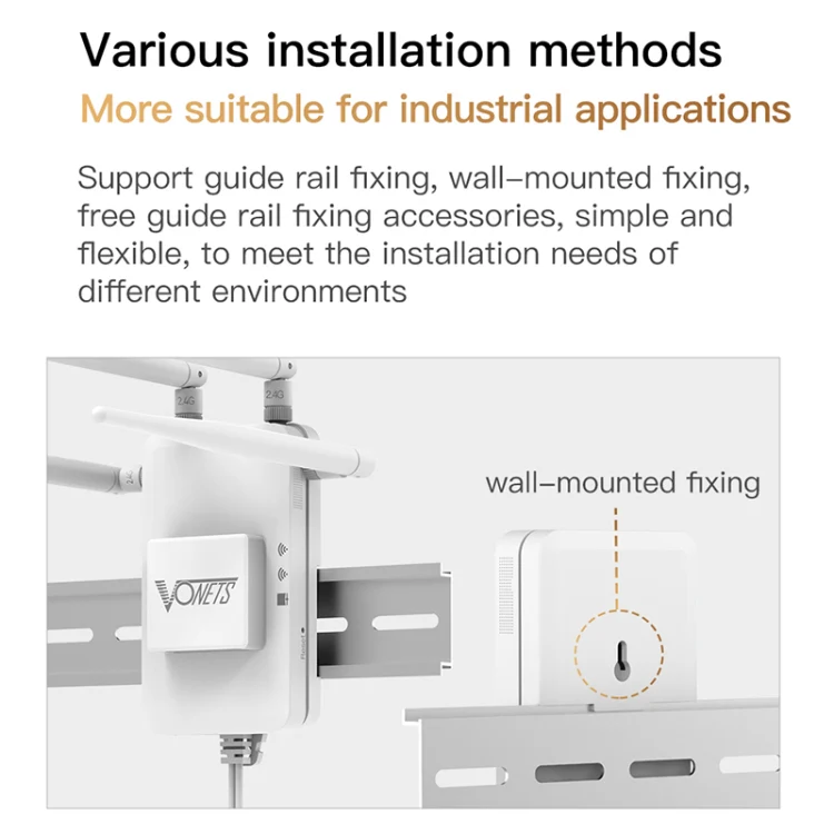 VONETS VAR600-H 600Mbps Wireless Bridge WiFi Repeater, With Power Adapter + 4 Antennas + DC Adapter Set - Image 7
