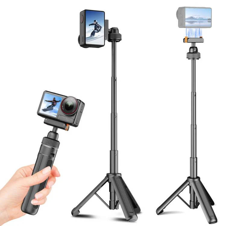 VT-09 Magnetic Handheld Selfie Stick Mini Desktop Telescopic Tripod for DJI Action 6 / 5 Pro / 4 / 3 (Black)