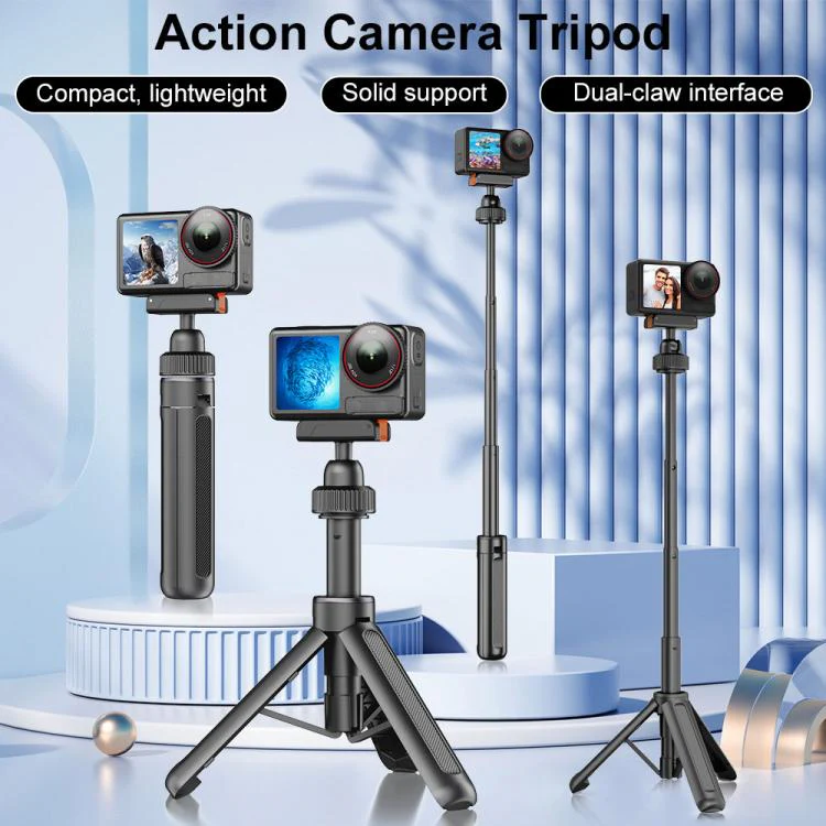 VT-09 Magnetic Handheld Selfie Stick Mini Desktop Telescopic Tripod for DJI Action 6 / 5 Pro / 4 / 3 (Black) - Image 3