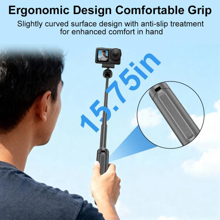 VT-09 Magnetic Handheld Selfie Stick Mini Desktop Telescopic Tripod for DJI Action 6 / 5 Pro / 4 / 3 (Black) - Image 5
