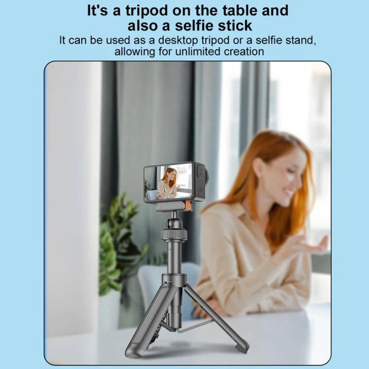 VT-09 Magnetic Handheld Selfie Stick Mini Desktop Telescopic Tripod for DJI Action 6 / 5 Pro / 4 / 3 (Black) - Image 7