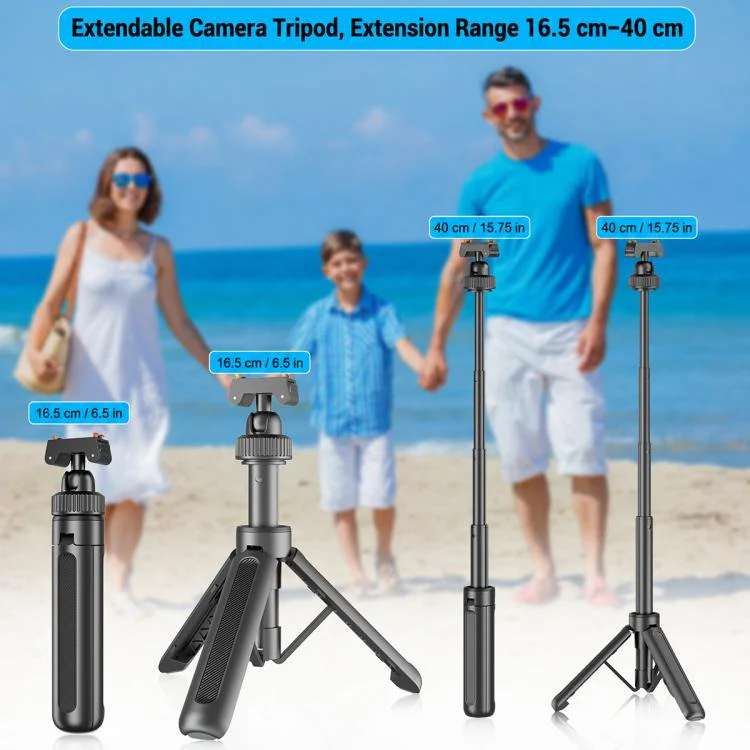 VT-10 Magnetic Tabletop Tripod Telescopic BallHead Selfie Stick for DJI, Insta360, GoPro and Other Action Cameras (Black) - Image 12