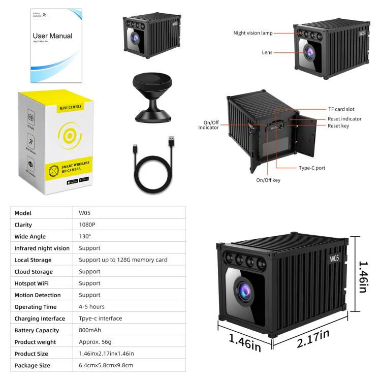 W05 1080P Smart HD Wireless Mini Camera(Black) - Image 15