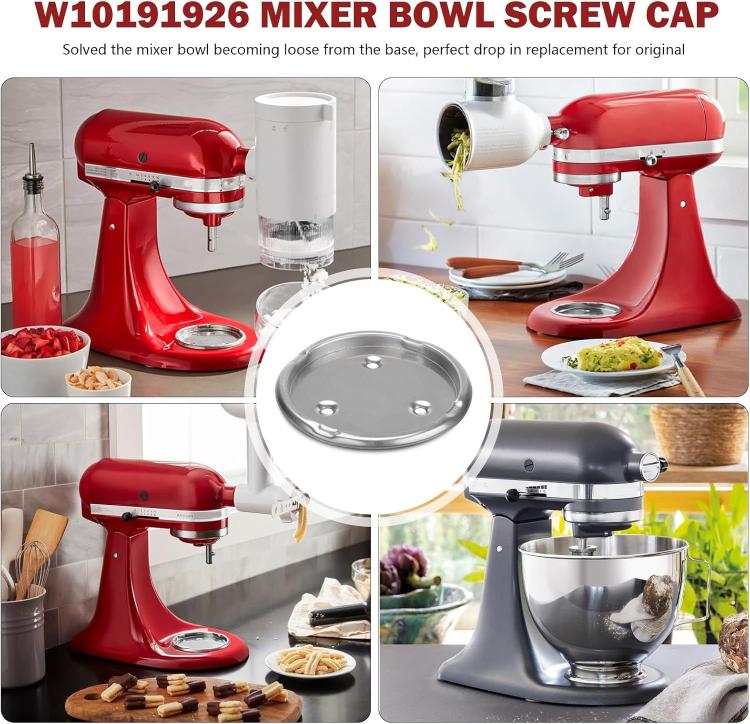 W10191926 Mixer Bowl Screw Cap Replacement For KitchenAid, Whirlpool, Kenmore 5QT Stand Mixers(Natural Color) - Image 5