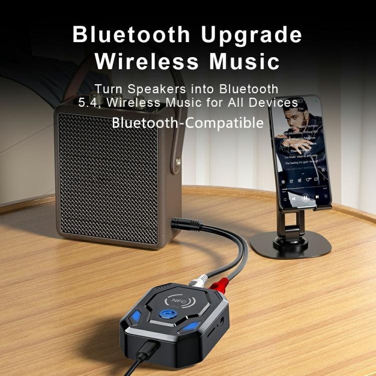 W24 AUX + RCA Dual Port & TF Card Slot NFC Bluetooth 5.4 Audio Transceiver Car Audio Adapter - Image 5