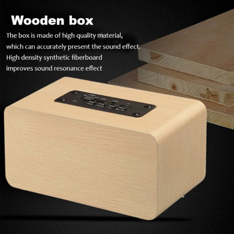W5+ Wooden Wireless Bluetooth Speaker(Light Yellow) - Image 6
