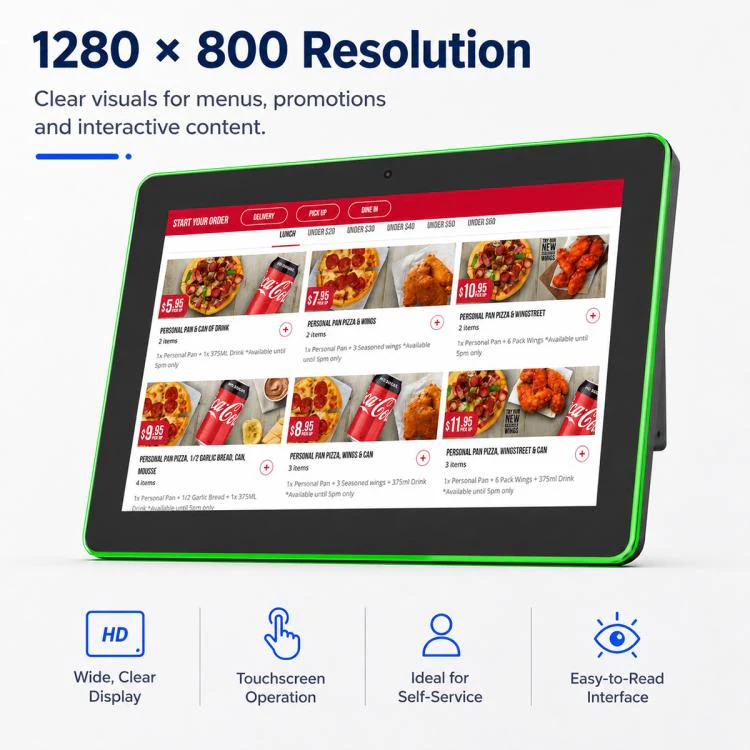 WA1059T 10.1 inch HD Touch Screen Digital Signage with Light, 4GB+32GB, Android 14 RK3576S Quad Core, Plug:EU Plug(Black) - Image 6