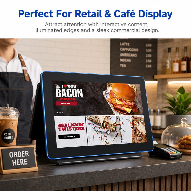 WA1059T 10.1 inch HD Touch Screen Digital Signage with Light, 4GB+32GB, Android 14 RK3576S Quad Core, Plug:US Plug(Black) - Image 11