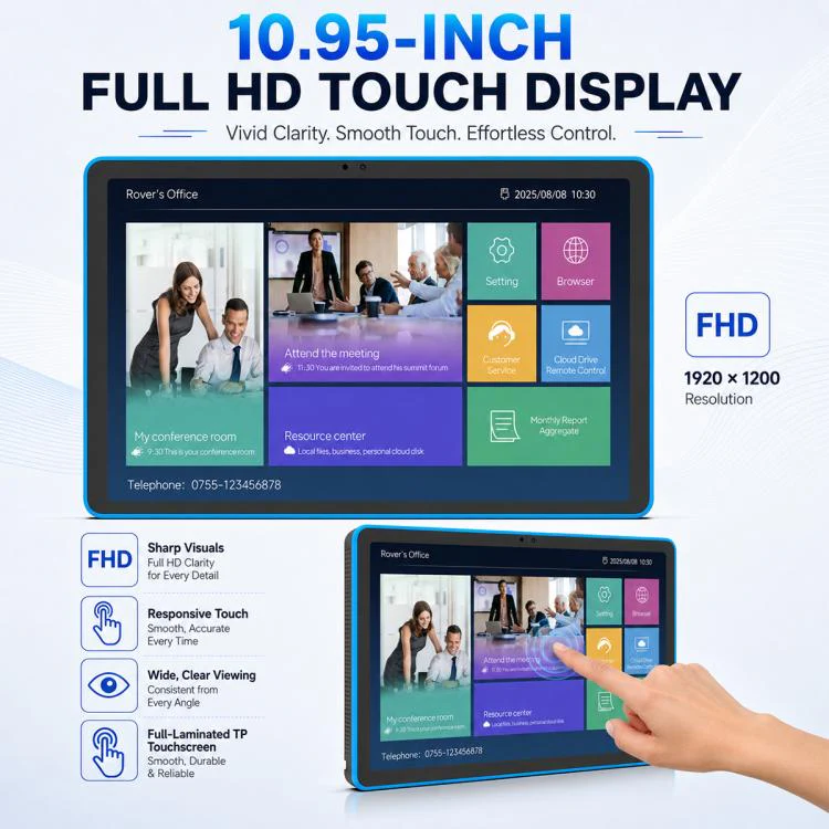 WA1109T 10.95 inch HD Touch Screen Digital Signage with Light, 4GB+64GB, Android 14 RK3576S Quad Core, Plug:EU Plug(Black) - Image 7