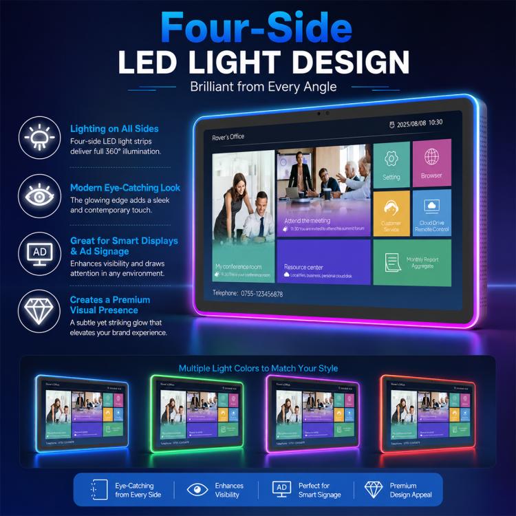 WA1109T 10.95 inch HD Touch Screen Digital Signage with Light, 4GB+64GB, Android 14 RK3576S Quad Core, Plug:EU Plug(Black) - Image 9