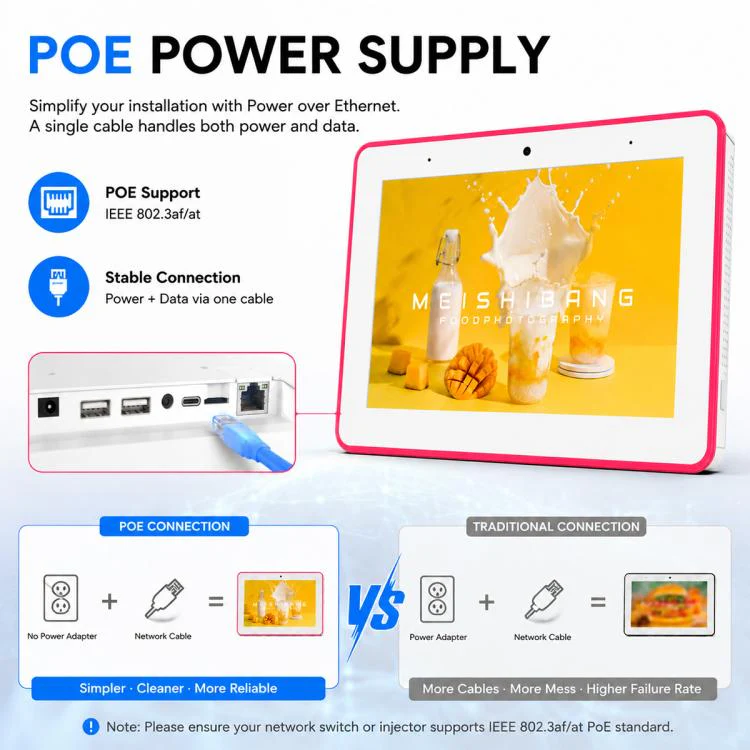 WA8058T 8 inch HD Touch Screen Digital Signage with Light, 2GB+16GB, Android 11 RK3568 Quad Core, Plug:EU Plug(White) - Image 8