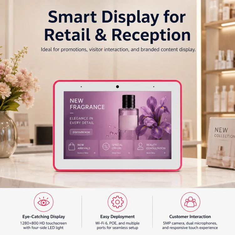 WA8058T 8 inch HD Touch Screen Digital Signage with Light, 2GB+16GB, Android 11 RK3568 Quad Core, Plug:UK Plug(White) - Image 10