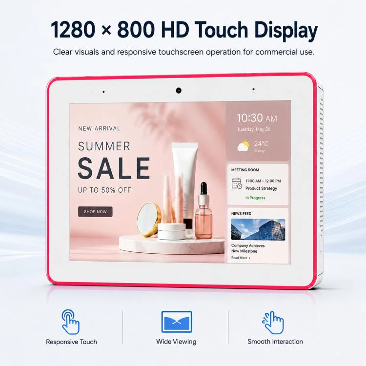 WA8058T 8 inch HD Touch Screen Digital Signage with Light, 2GB+16GB, Android 11 RK3568 Quad Core, Plug:UK Plug(White) - Image 5
