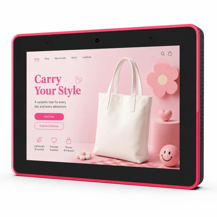 WA8059T 8 inch HD Touch Screen Digital Signage with LED, 4GB+32GB, Android 14 RK3576S Octa Core, Plug:UK Plug(Black) - Image 3