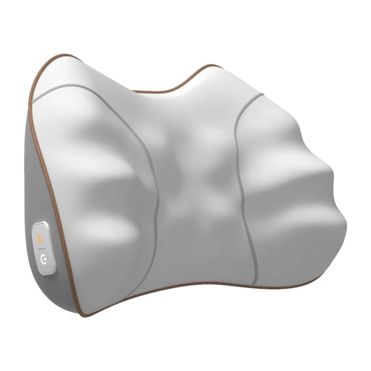 Waist And Back Massager Lumbar Vertebra Car Neck Massage Pillow, Specification: Charging Model Gray