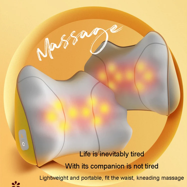 Waist And Back Massager Lumbar Vertebra Car Neck Massage Pillow, Specification: Charging Model Gray - Image 6