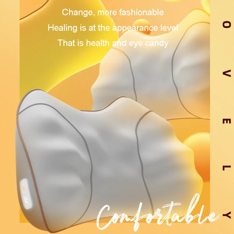 Waist And Back Massager Lumbar Vertebra Car Neck Massage Pillow, Specification: Charging Model Yellow - Image 5