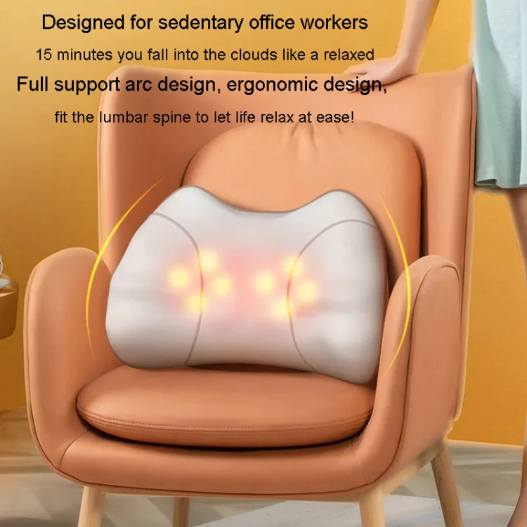Waist And Back Massager Lumbar Vertebra Car Neck Massage Pillow, Specification: Wired Model Gray - Image 10