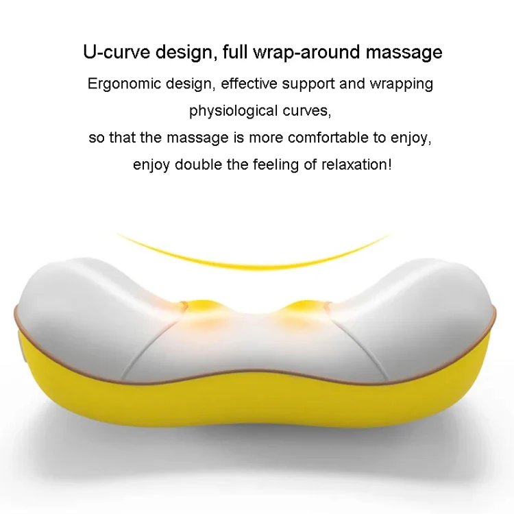 Waist And Back Massager Lumbar Vertebra Car Neck Massage Pillow, Specification: Wired Model Yellow - Image 2