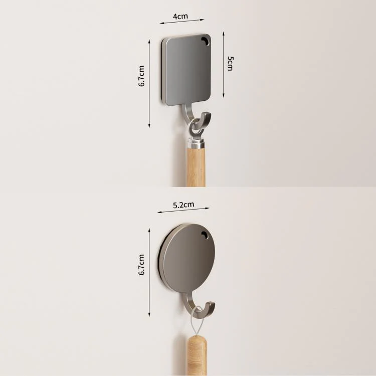 Wall Mounted No Drilling Magnetic Round Metal Hook, Type:10pcs Pack(Gray) - Image 2