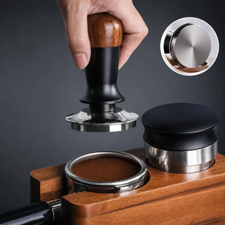 Walnut Wood Handle Coffee Constant Force Tamper(58mm Flat Bottom)