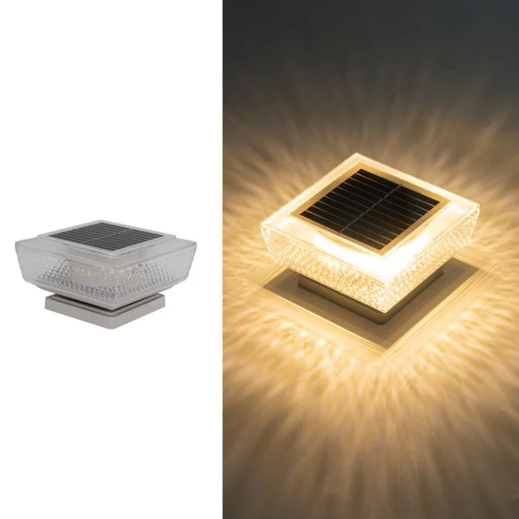 Waterproof Solar-Powered LED Pillar Light For Outdoor Courtyard Lighting(Mesh Warm Light) - Image 2