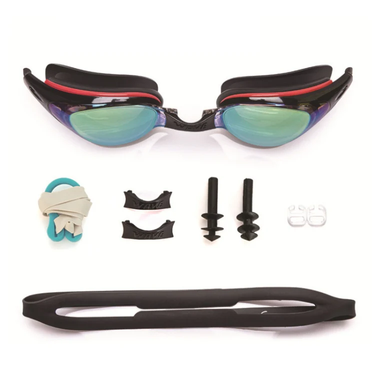 WAVE Electroplating HD Anti-fog Myopia Swimming Glasses, Color: Blue Black 600 Degree - Image 3