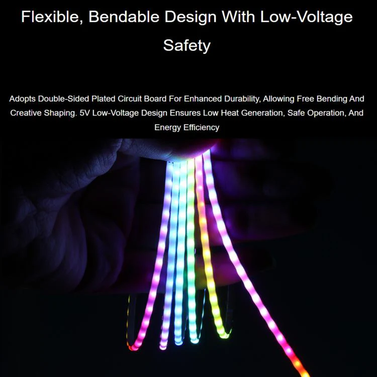 Waveshare 1m 160LEDs/M 5V RGB Colorful COB LED Strip WS2812B Control Chips Cuttable And Programmable - Image 6