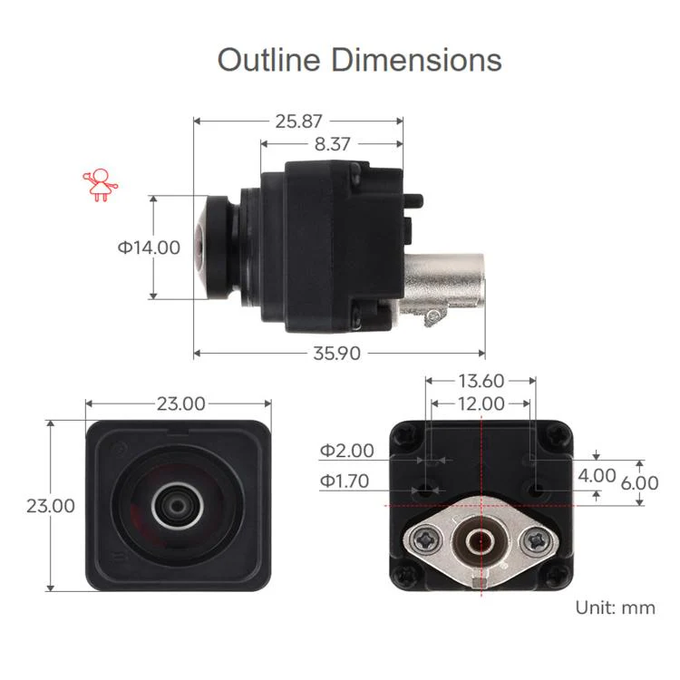 Waveshare 1MP GMSL Camera Module Automotive-grade Image Sensor, Built-in ISP, AA Lens, IP67 Protection Degree - Image 4