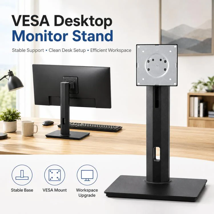 Waveshare 34443 VESA Desktop Monitor Stand For 21.5~ 27inch Monitors With 75 × 75 / 100 × 100 mm VESA Mounting Holes