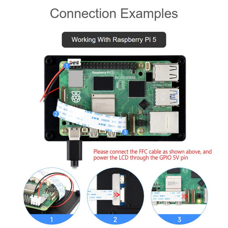 Waveshare 4inch DSI Capacitive Touch Display 480 × 800 Resolution, IPS Display Panel - Image 4
