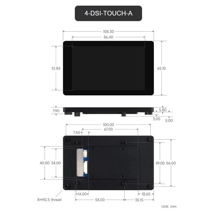 Waveshare 4inch DSI Capacitive Touch Display 480 × 800 Resolution, IPS Display Panel - Image 9