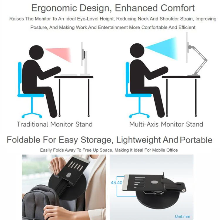 WAVESHARE Portable Monitor Adjustable Stand, Compatible with 4-18.5 inch Monitors - Image 7